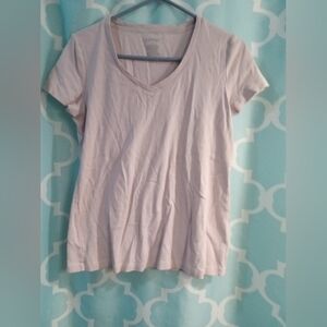 St. John's Bay Women's Light Pink V-Neck Tee